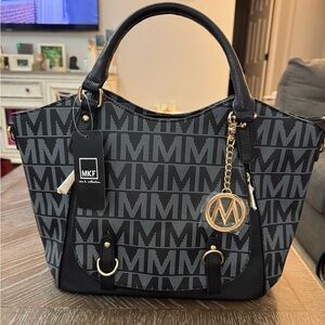 MKF Collection Fula Signature Satchel Bag by Mia K in black.